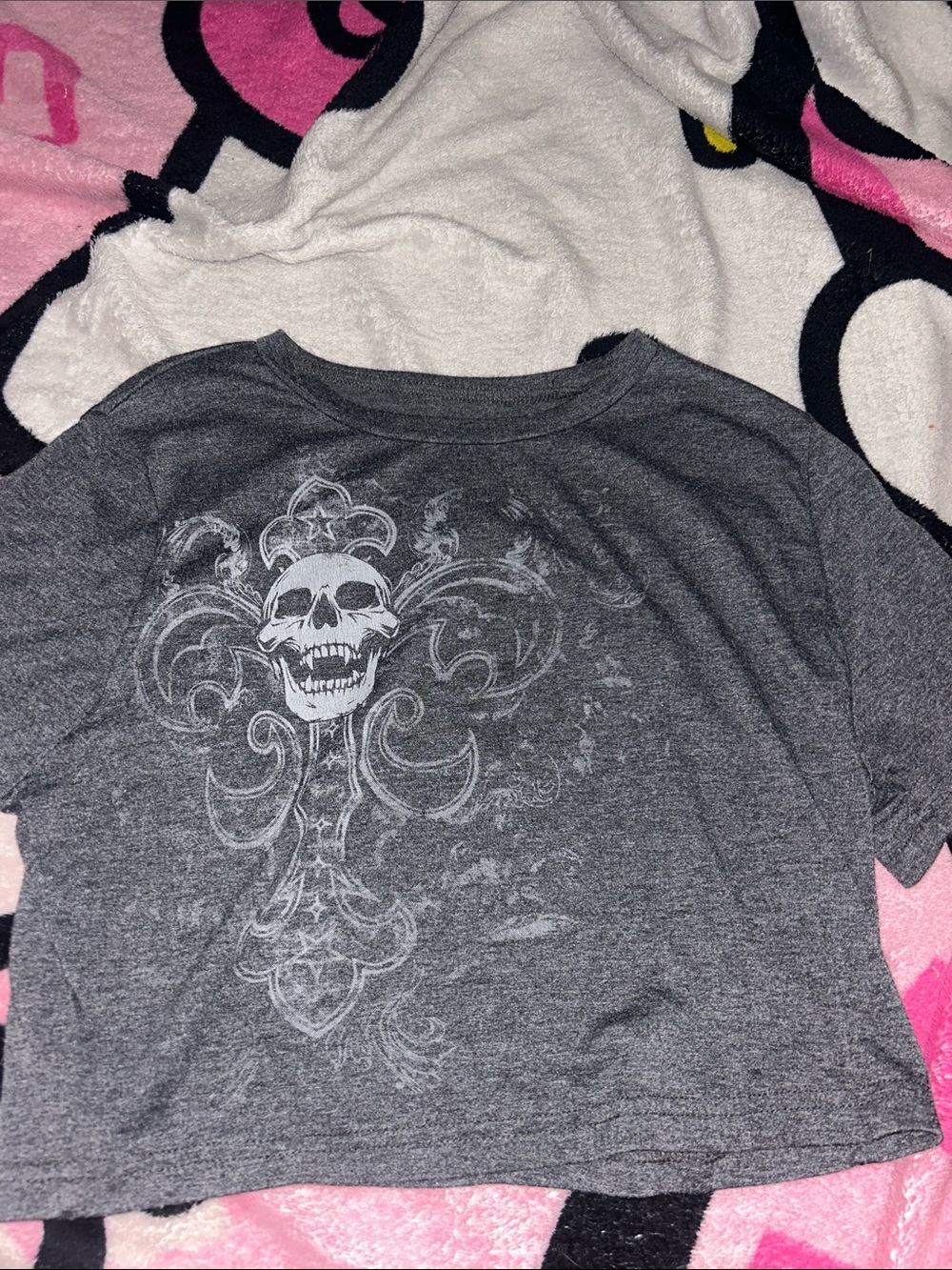 Kids Graphic Skull Tee - Gray
